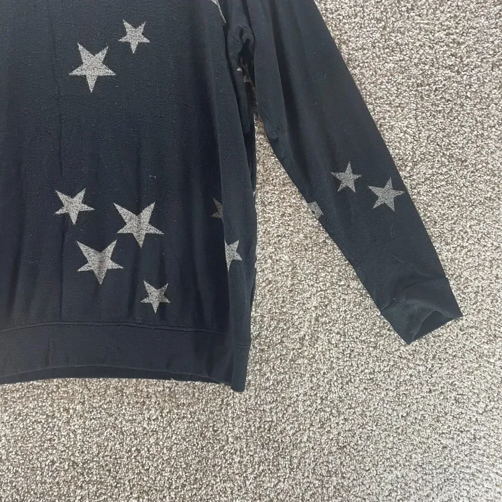 Buffalo David Bitton Sweater Womens Small Black Stars Oversized Pullover Ladies - Picture 4 of 11